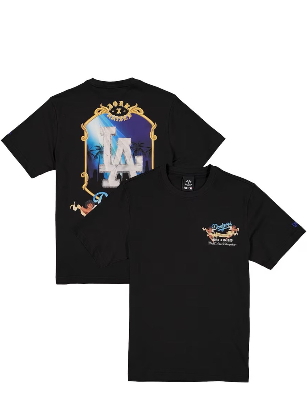 Born X Raised New Era Dodgers Angel Cherubim Graphic Tee XL Black